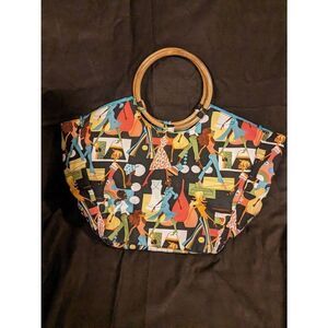Neiman Marcus Diva bag W/ Bamboo handles. In great condition size 15+12